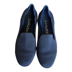 Rothy's The Loafer Classic Navy Knit Fabric Slip On Flats Women’s 7.7